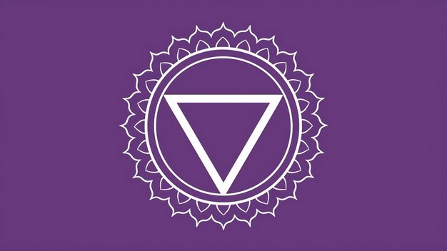 Símbolo de Ajna chakra em fundo roxo