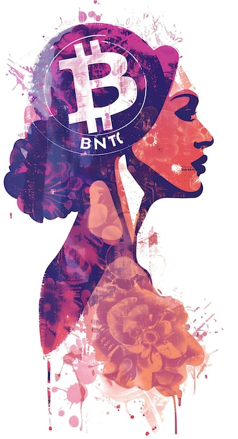 Símbolo de Bitcoin como uma Ilustração de Moda em uma ilustração de criptomoeda de Glossy Magazi Backgroundn