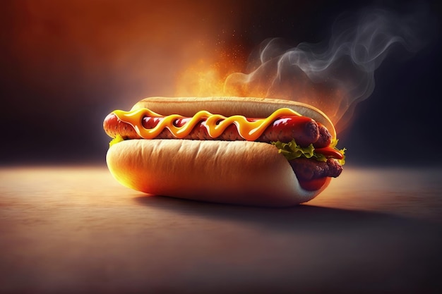 Símbolo de cachorro-quente para fast food ou design de comida de rua Logotipo para restaurante ou café