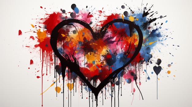 Símbolo de coração de graffiti isolado