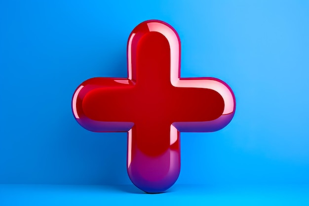 Foto símbolo de cruz vermelha em fundo azul com fundo azul ia geradora