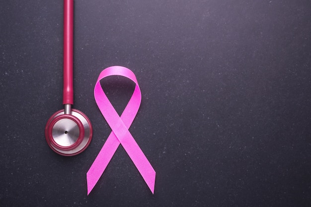 Símbolo de fita rosa de câncer de mama
