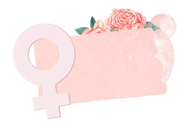 Símbolo de gênero feminino adesivo png colagem de papel rasgada fundo transparente