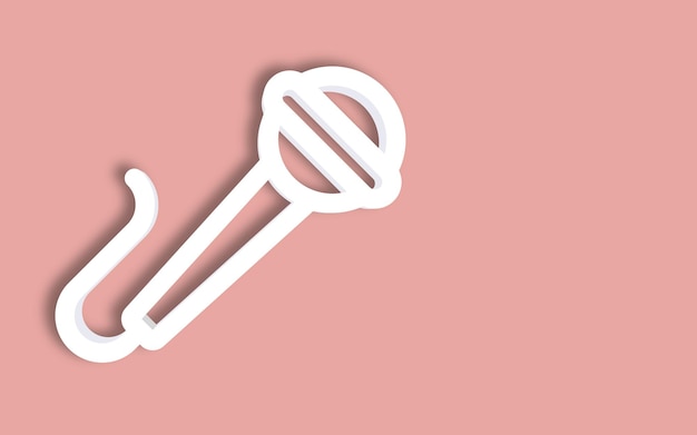 Símbolo de ícone mínimo de microfone em renderização 3D isolado em fundo rosa pastel Premium Photo