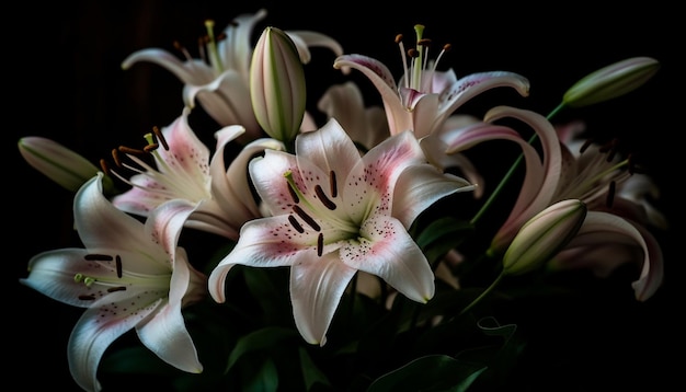 Foto símbolo de orquídea rosa fresca de amor e elegância gerado pela inteligência artificial