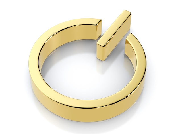 Símbolo de poder dourado sobre um fundo branco