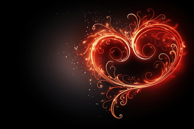 Símbolo de romance e amor Coração vermelho fundo abstrato parabéns
