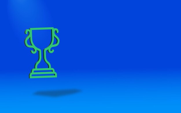 Foto símbolo de sinal de prêmio verde sobre fundo azul. ilustração de renderização 3d. foto premium