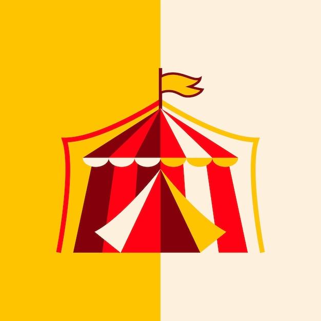 Símbolo de tenda de circo plana de circo