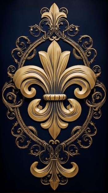 símbolo decoração de ouro lírio ornamento real desenho flor ilustração ornamentado francês clássico
