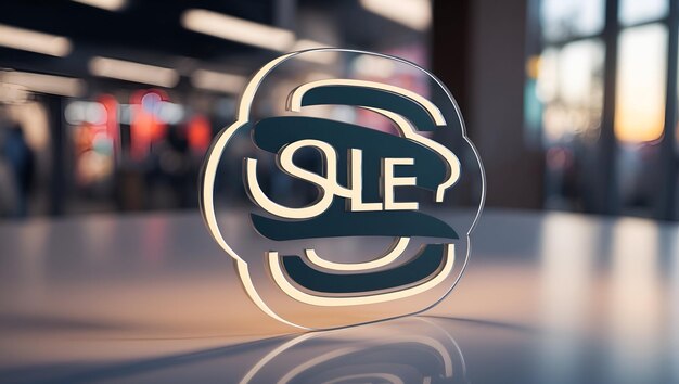 Símbolo de descuento de venta de icono plano 3D con espacio de copia para la planificación del proyecto