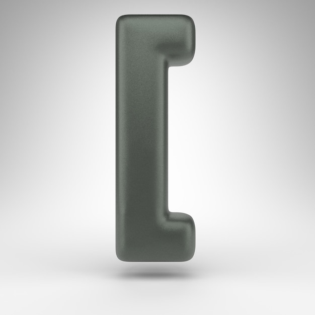 Símbolo do colchete esquerdo em fundo branco. Sinal renderizado 3D verde anodizado com textura fosca.
