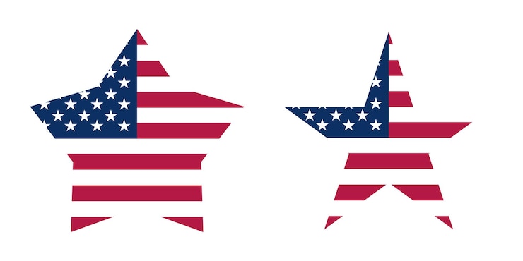 Foto símbolo do sinal da bandeira das estrelas dos estados unidos