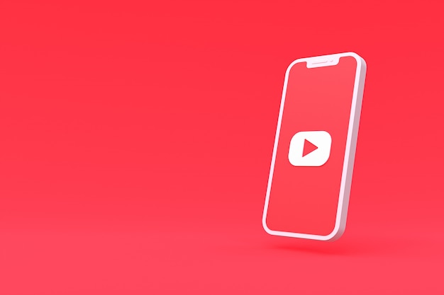 Símbolo do Youtube na tela do smartphone