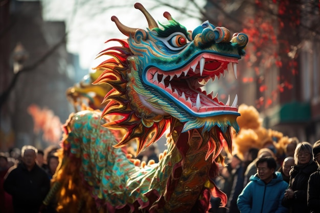 símbolo del dragón de madera verde del año nuevo chino 2024
