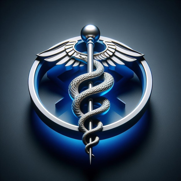 Foto símbolo e icono del caduceo para el día internacional de los médicos