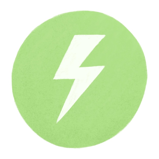 Símbolo de electricidad png ilustración estética fondo transparente