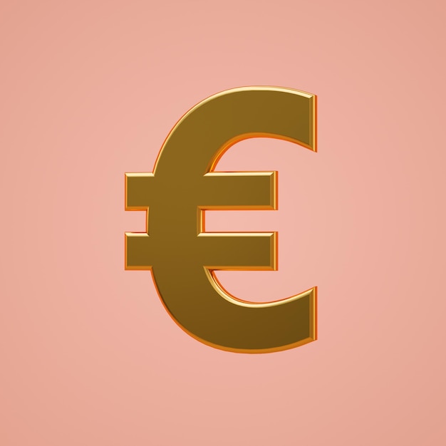 Símbolo del euro 3D Moneda de dinero europeo Compras en línea Transacciones en línea Representación 3D