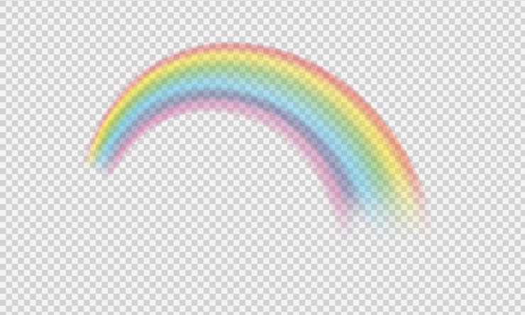 Foto símbolo de fantasía de arco iris de colores aislado