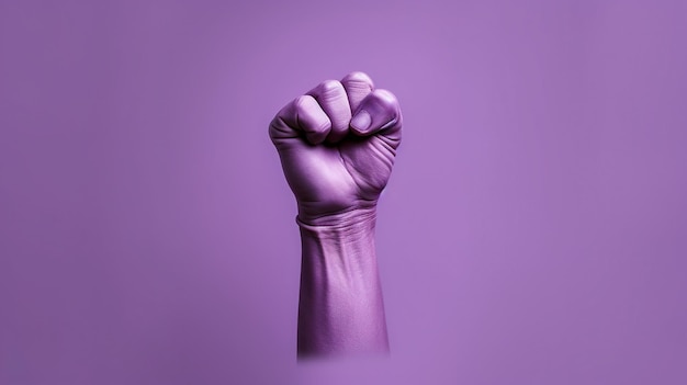 Foto símbolo feminista puño símbolo bandera feminista movimiento feminista contra