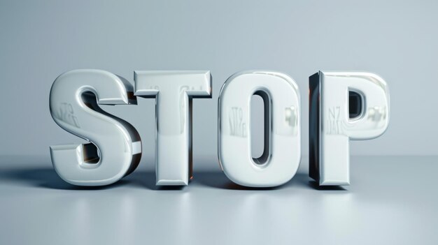 Símbolo de fin y restricción creado en tipografía 3D