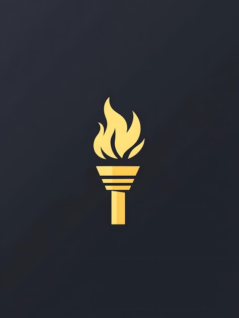 Símbolo del icono de la llama de la antorcha de fuego brillante