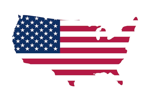 Símbolo del icono del mapa de la bandera de los Estados Unidos