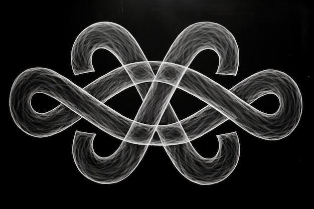 Foto un símbolo de infinito de tiza blanca en una pizarra negra