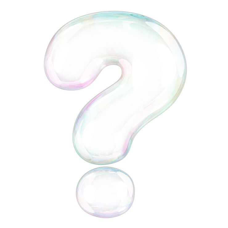 Símbolo de interrogación pegatina png burbuja holográfica transparente en 3D