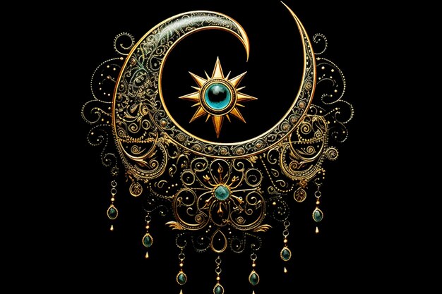 Símbolo islámico de la luna creciente y la estrella