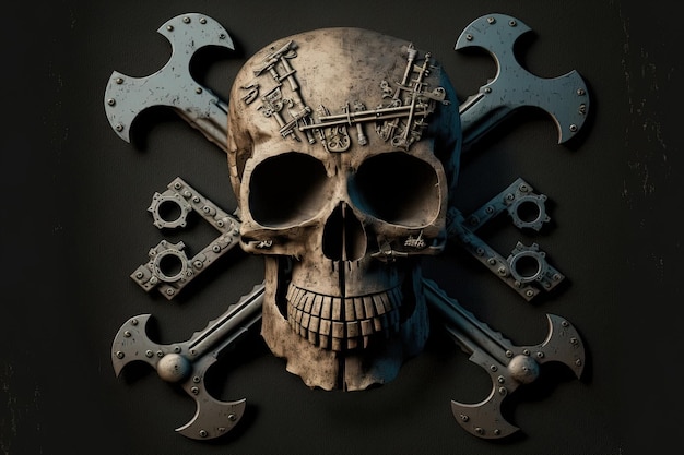 Símbolo de Jolly Roger construido a partir de hardware