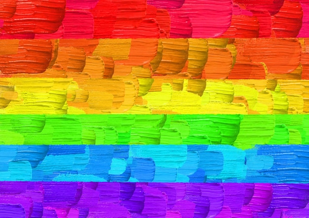 Símbolo LGBTQ de la bandera del arco iris hecho de pinceladas de arte digital