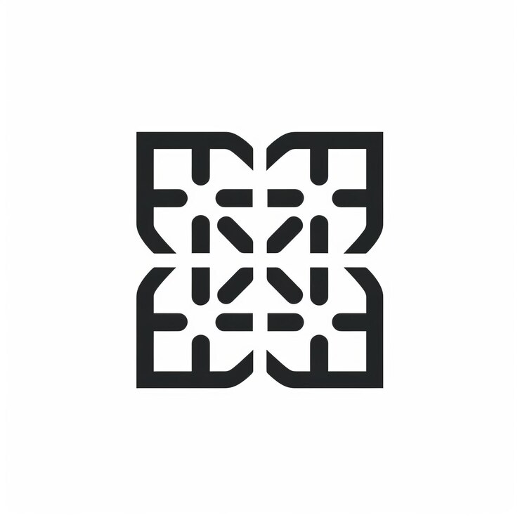 Foto símbolo del logotipo del cuadrado geométrico minimalista en blanco y negro