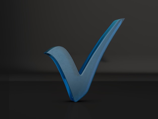 Símbolo de la marca de comprobación de vidrio