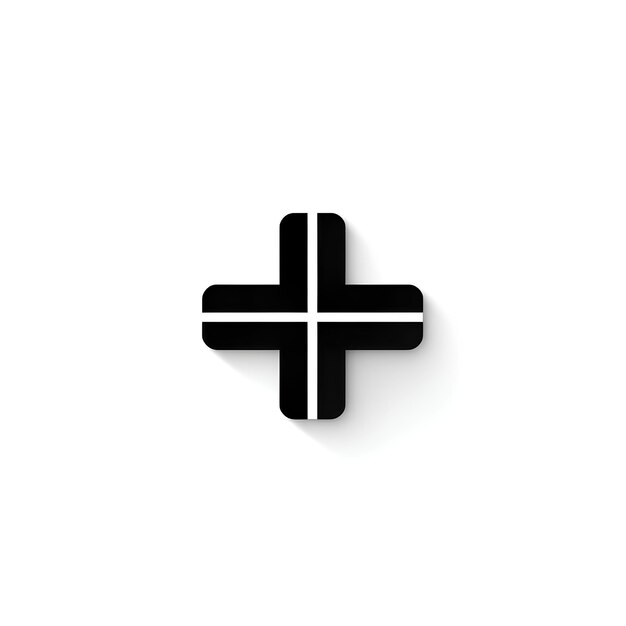 Foto símbolo de más en fondo blanco ilustración plana