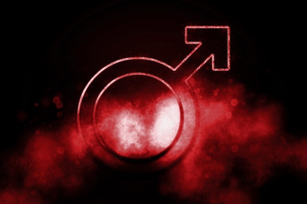 Símbolo masculino, signo de homem, símbolo de gênero, símbolo azul