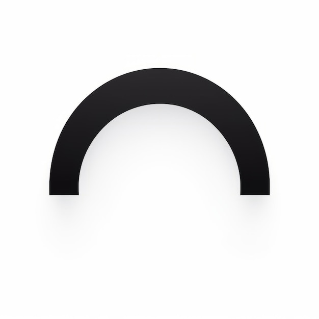 Símbolo minimalista de arco negro sobre un fondo blanco