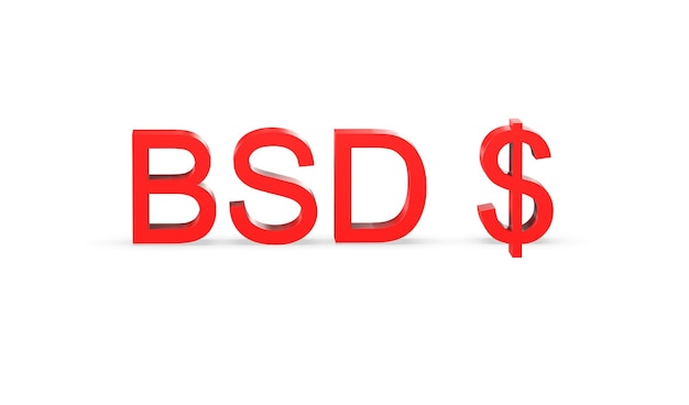 Símbolo de moneda dólar bahameño de Bahamas en rojo 3d renderizado 3d ilustración