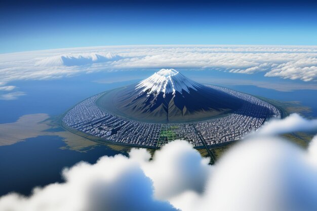 Símbolo Nacional do Japão Ponto Turístico Monte Fuji Ponto de Referência Representativo Bela Montanha