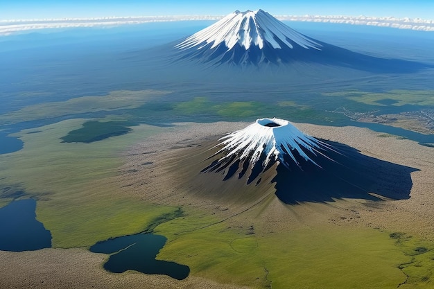 Símbolo Nacional do Japão Ponto Turístico Monte Fuji Ponto de Referência Representativo Bela Montanha