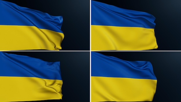 Símbolo nacional ucraniano da bandeira da Ucrânia conjunto de 4