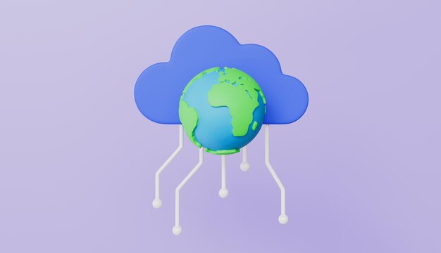 Símbolo de nube intercambio global de datos en línea información de transferencia de datos de base de datos