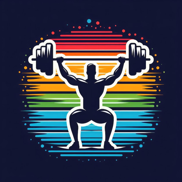 Foto símbolo o emblema del logotipo de la barra para el estudio de gimnasia de fitness logotipo de levantamiento de pesas