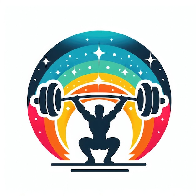 Foto símbolo ou emblema do logotipo da barra para estúdio de ginástica de fitness logotipo do levantamento de pesos