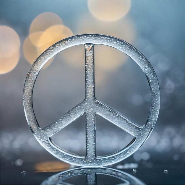 Foto símbolo de la paz hecho de vidrio.