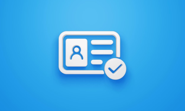 Símbolo de perfil de usuario mínimo sobre fondo azul renderizado 3d