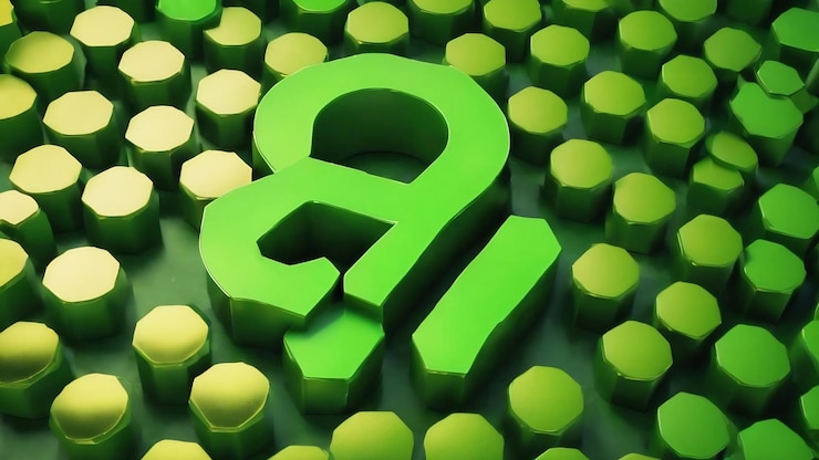 Foto símbolo de punto de interrogación punto de interrogación hexágono verde