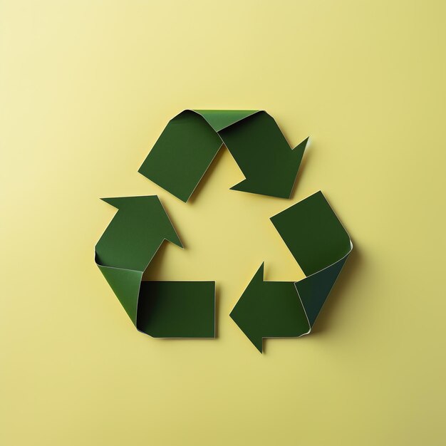 Foto símbolo de reciclaje en un fondo minimalista reciclar el medio ambiente verde naturaleza