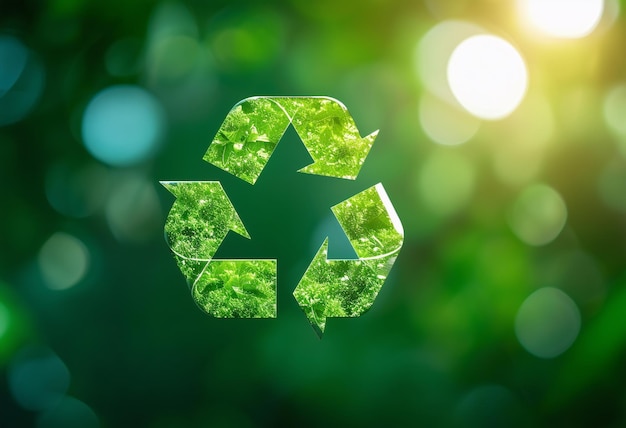 Símbolo de reciclaje de fondo verde ecológico