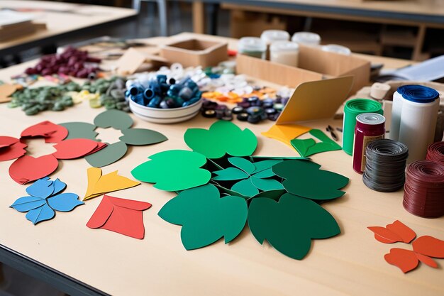 Símbolo de reciclaje en los materiales de educación ambiental